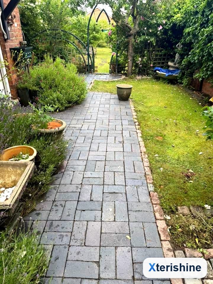 After — Garden patio path — restored to clean