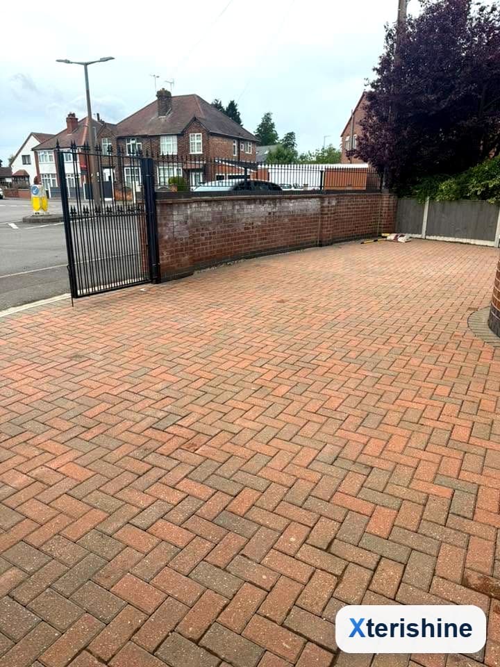 After — Block paving driveway clean